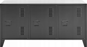 Beliani Szafka trzydrzwiowa metalowa czarna CARDIFF 4