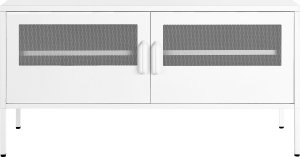 Beliani Szafka dwudrzwiowa metalowa biała MORLEY 3