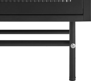 Beliani Szafka trzydrzwiowa metalowa ze szklaną gablotą czarna DEVON 7