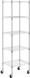 Royal Catering Regał magazynowy druciany ażurowy na kółkach 5 półek do 50 kg 60x45x186 cm Regał magazynowy druciany ażurowy na kółkach 5 półek do 50 kg 60x45x186 cm 2