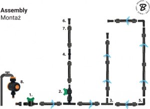 Sourcing Zestaw z wężem kroplującym WATER FLOW DRIP - 50 m z zegarem przepływu wody (DSWWF50-SET2-T) 3