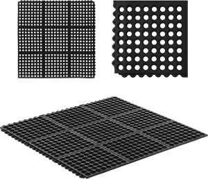 Ulsonix Mata wycieraczka gumowa antypoślizgowa ażurowa 100 x 100 x 1 cm Mata wycieraczka gumowa antypoślizgowa ażurowa 100 x 100 x 1 cm 1