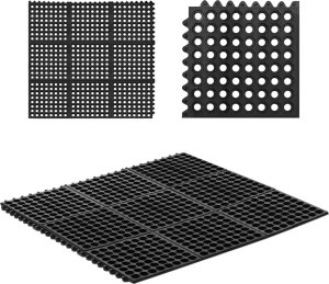 Ulsonix Mata wycieraczka gumowa antypoślizgowa ażurowa 92 x 92 x 1 cm czarna Mata wycieraczka gumowa antypoślizgowa ażurowa 92 x 92 x 1 cm czarna 1