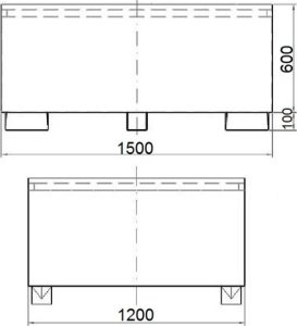 Meva Wanna wychwytowa do zbiornika IBC paletopojemnika MAUZER 1000L - ocynkowana Wanna wychwytowa do zbiornika IBC paletopojemnika MAUZER 1000L - ocynkowana 2