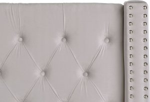 Beliani Łóżko z pojemnikiem welurowe 140 x 200 cm jasnoszare LUBBON 9