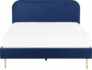 Beliani Łóżko welurowe 160 x 200 cm niebieskie FLAYAT 4