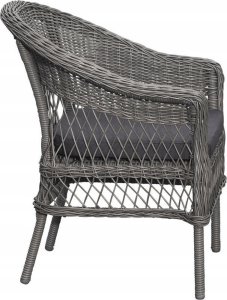 Selsey Zestaw ogrodowy wiklinowy Scorga stół 150x77 cm i 4 krzesła szary 2