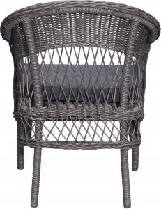 Selsey Zestaw ogrodowy wiklinowy Scorga stół 150x77 cm i 4 krzesła szary 3