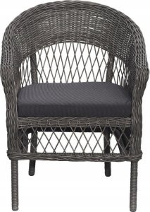 Selsey Zestaw ogrodowy wiklinowy Scorga stół 150x77 cm i 4 krzesła szary 4