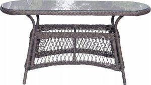 Selsey Zestaw ogrodowy wiklinowy Scorga stół 150x77 cm i 4 krzesła szary 7