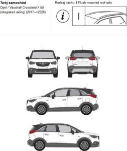 Cruz Bagażnik dachowy CRUZ S-FIX Opel Crossland Crossland X 4