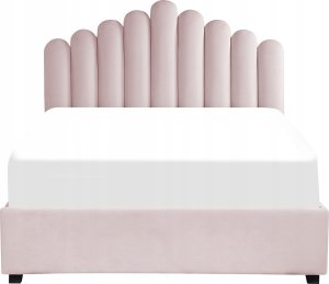 Beliani Łóżko z pojemnikiem welurowe 140 x 200 cm różowe VINCENNES 5