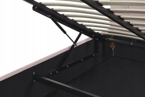 Beliani Łóżko z pojemnikiem welurowe 140 x 200 cm różowe VINCENNES 8