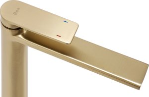 Bateria umywalkowa Rea Bateria Umywalkowa REA VERSO Brush Gold Złota Szczotkowana Wysoka 4