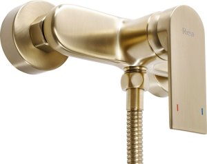 Bateria prysznicowa Rea Bateria prysznicowa ze słuchawką REA Verso Brush Gold złota Szczotkowana 4