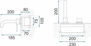 Bateria umywalkowa Rea Bateria Podtynkowa REA LUNGO Chrom Długa + BOX 12