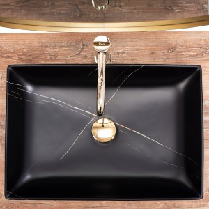 Umywalka Rea Umywalka nablatowa REA Inga Black Marble Mat 4