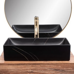 Umywalka Rea Umywalka nablatowa REA Inga Black Marble Mat 6