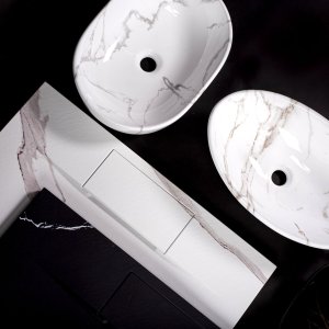 Umywalka Rea Umywalka nablatowa REA Inga Black Marble Mat 10