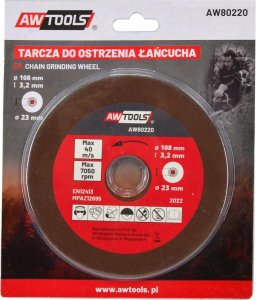 AWTools AWTOOLS TARCZA DO OSTRZENIA ŁAŃCUCHA 108x23,2x3,2 mm 1