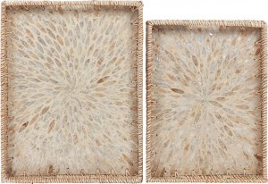 Beliani Zestaw 2 tac dekoracyjnych z rattanu naturalny NDEBELE 6