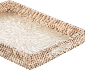 Beliani Zestaw 2 tac dekoracyjnych z rattanu naturalny NDEBELE 7