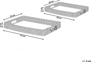 Beliani Zestaw 2 tac dekoracyjnych z rattanu naturalny NDEBELE 9