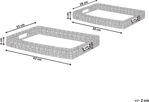 Beliani Zestaw 2 tac dekoracyjnych z rattanu naturalny NDEBELE 10