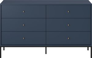Selsey Komoda Monne 154 cm z sześcioma szufladami granatowa vintage 3