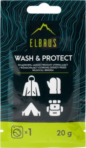Elbrus Środek do odnawiania właściwości wodoodpornych w saszetce 20g, Elbrus Wash & Protect 1