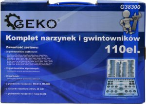 Geko Zestaw narzynek i gwintowników (110 el.) G38300 GEKO 2
