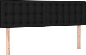 vidaXL Łóżko kontynentalne z materacem, czarne, tkanina 140x200 cm 6