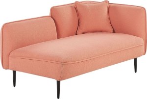 Beliani Szezlong boucle prawostronny różowy CHEVANNES 2