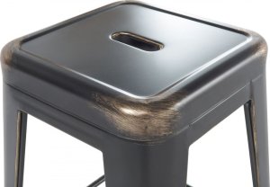 Beliani Zestaw 2 stołków barowych metalowych 76 cm czarno-złoty CABRILLO 6