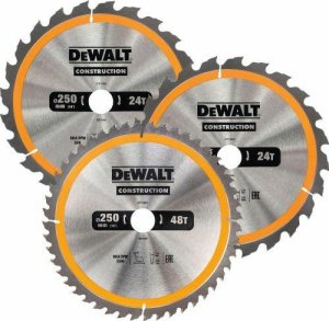 Dewalt DEWALT CIRCULAR SAW EX SET. 3 pcs. 250mm 2x24z, 1x48z 1