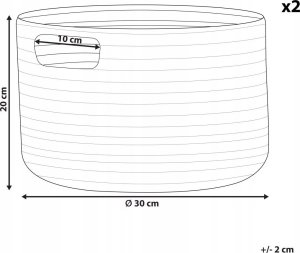 Beliani Zestaw 2 koszy bawełnianych beżowy CHINIOT 6