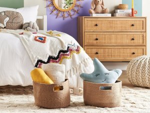 Beliani Zestaw 2 koszy bawełnianych beżowy CHINIOT 7