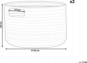 Beliani Zestaw 2 koszy bawełnianych beżowy CHINIOT 8