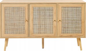 Beliani Szafka trzydrzwiowa fronty rattanowe jasne drewno PEROTE 6