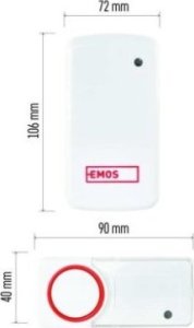 Emos Dzwonek bezprzewodowy Emos P5750.2T bezbateryjny przycisk 18