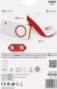 Emos Dzwonek bezprzewodowy Emos P5750 bezbateryjny przycisk 15