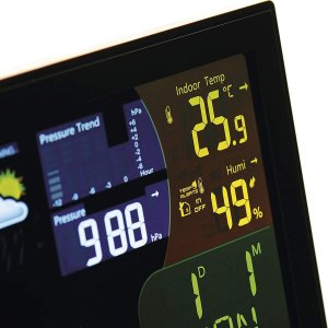 Antena Emos Bezprzewodowa stacja pogodowa Emos E6018 ekran dotykowy komunikacja radiowa do 100m czarna 5