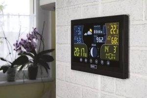 Antena Emos Bezprzewodowa stacja pogodowa Emos E6018 ekran dotykowy komunikacja radiowa do 100m czarna 7