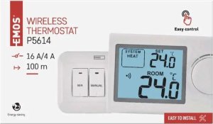 Emos Termostat bezprzewodowy Emos P5614 odbiornik 230V do systemu ogrzewania/chłodzenia biały 10
