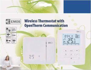 Emos Termostat bezprzewodowy OpenTherm Emos P5611OT odbiornik 230V do systemu ogrzewania/chłodzenia biały 9