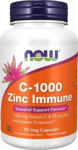 NOW Foods NOW Foods - Witamina C + Cynk, C-1000 Zinc Immune, 90 vkaps 1