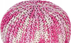 Beliani Puf 50 x 35 cm biało-różowy CONRAD 3