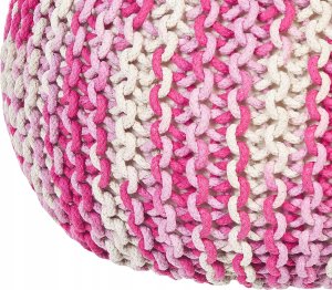 Beliani Puf 50 x 35 cm biało-różowy CONRAD 4