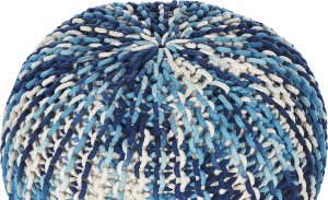 Beliani Puf 50 x 35 cm biało-niebieski CONRAD 3