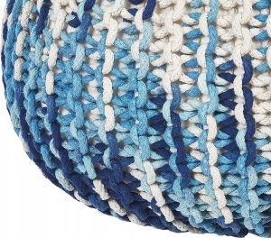 Beliani Puf 50 x 35 cm biało-niebieski CONRAD 4